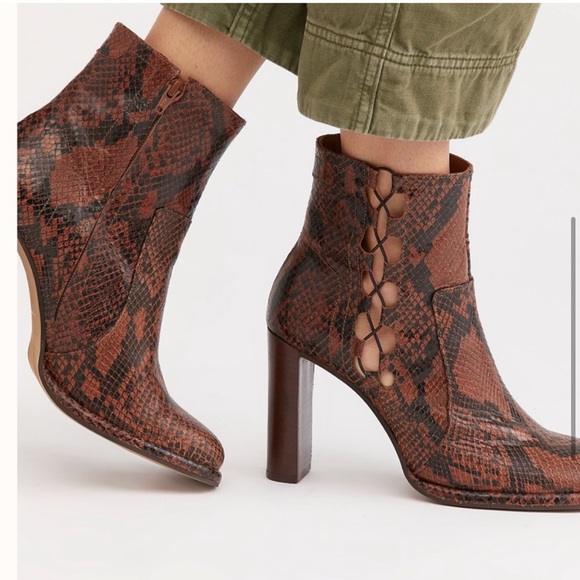Free People Snakeskin Marietta 4” Heeled Boot Cutout - Picture 5 of 9